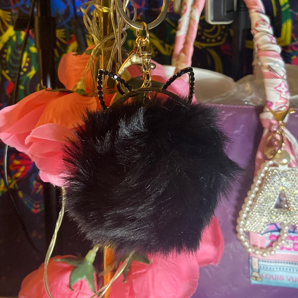 Black Cat Pom Pom Charm